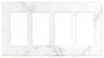 Italian Calacatta Gold Marble Quadruple Rocker Switch Wall Plate / Switch Plate / Cover - Polished