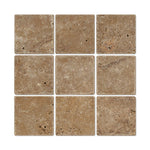 4 X 4 Noce Travertine Filled & Honed Field Tile