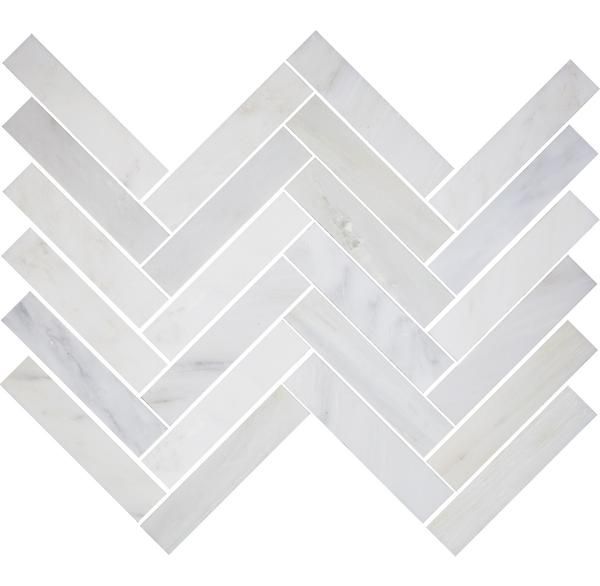 Calacatta Gold Marble Honed 2 X 6 Herringbone Mosaic Tile