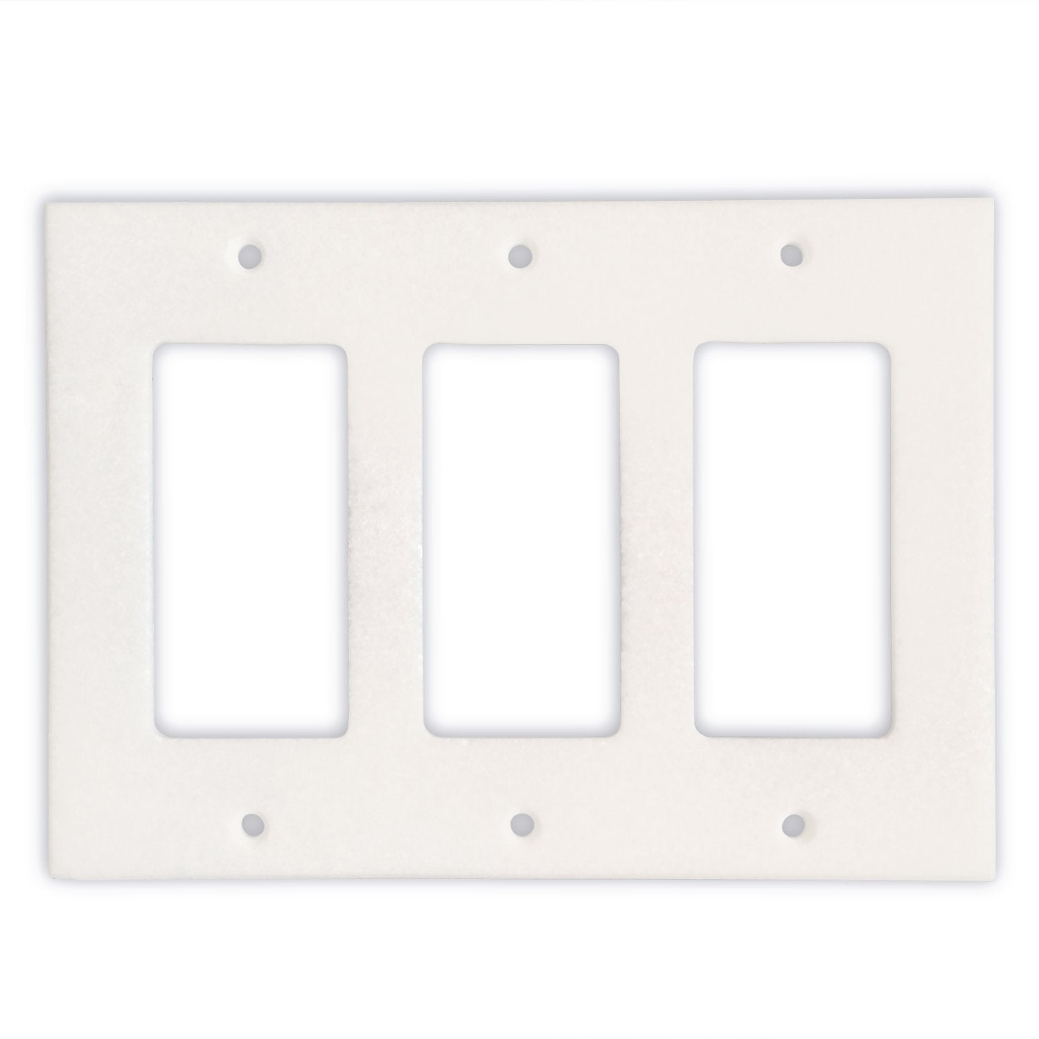 Thassos White Marble Triple Rocker Switch Wall Plate / Switch Plate / Cover - Polished