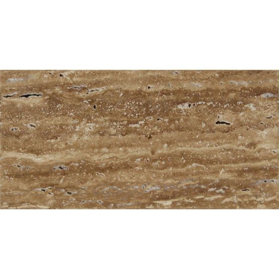 3 X 6 Noce Exotic Travertine (Vein-Cut) Polished & Unfilled Brick Mosaic Tile