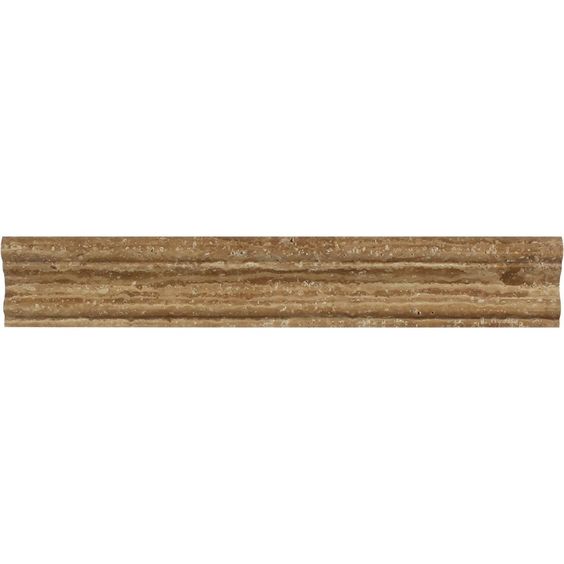 Noce Exotic Travertine (Vein-Cut) Honed & Unfilled Milano (Crown / Mercer) Molding Trim