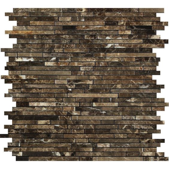 Emperador Dark Marble Polished Bamboo Sticks Mosaic Tile