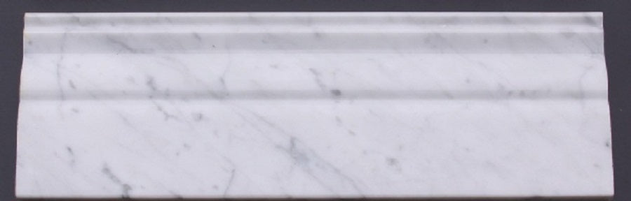 Carrara White Marble 4" Baseboard Trim Molding Polished