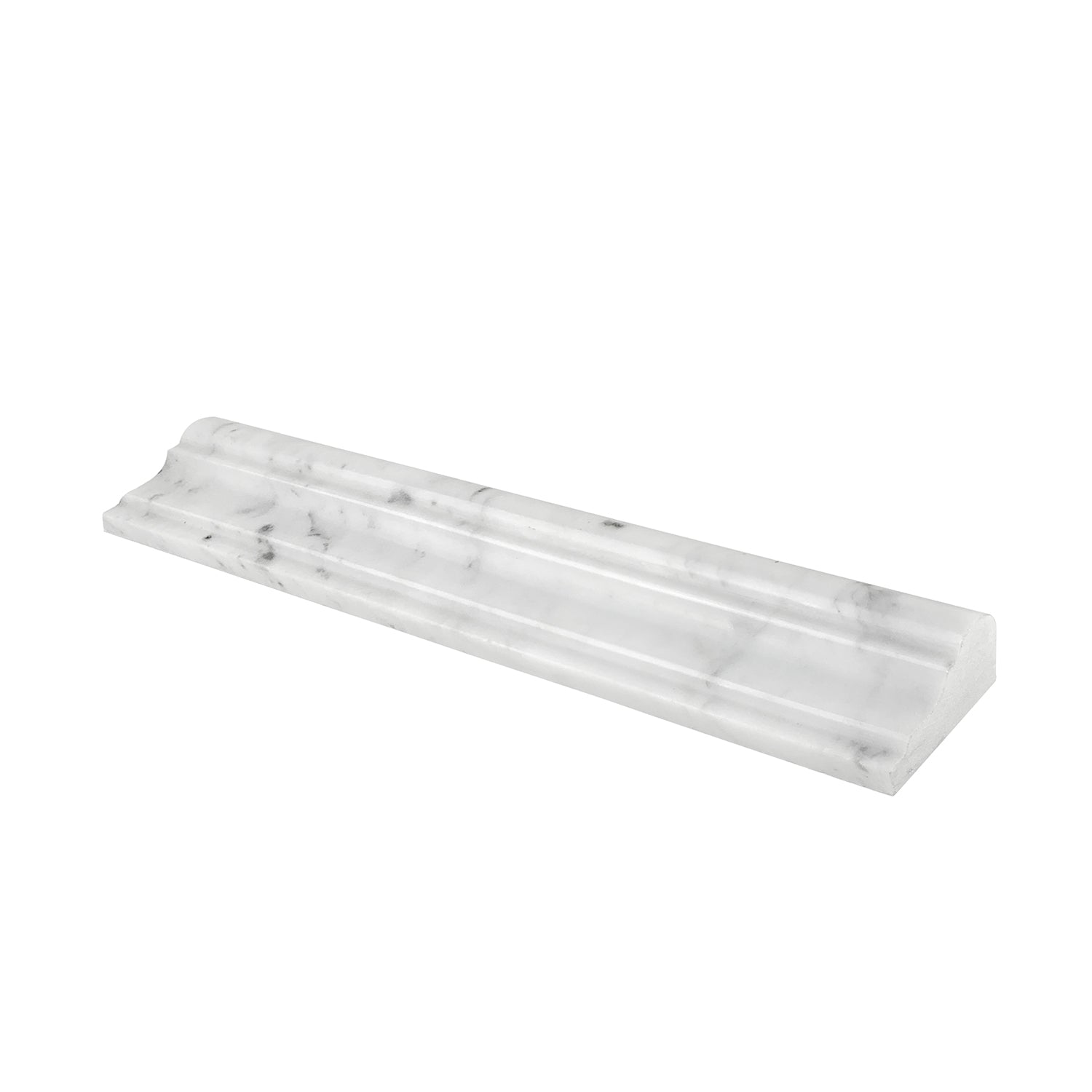 Carrara White Marble Polished F-5 Chair Rail / Crown Molding Trim