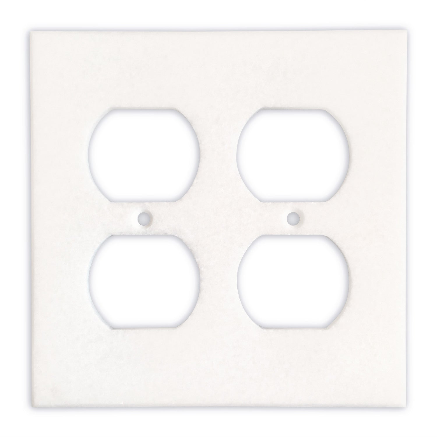 Thassos White Marble Double Duplex Switch Wall Plate / Switch Plate / Cover - Honed