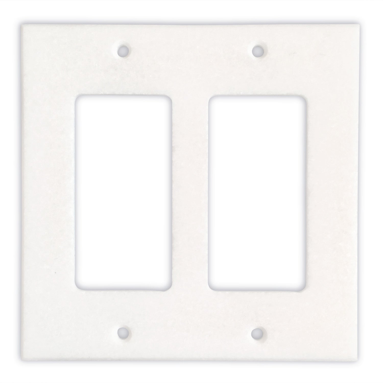 Thassos White Marble Double Rocker Switch Wall Plate / Switch Plate / Cover - Honed