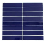 Gio Cobalt Blue Glossy 1.25" X 6" Stacked Linear Porcelain Mosaic Tile