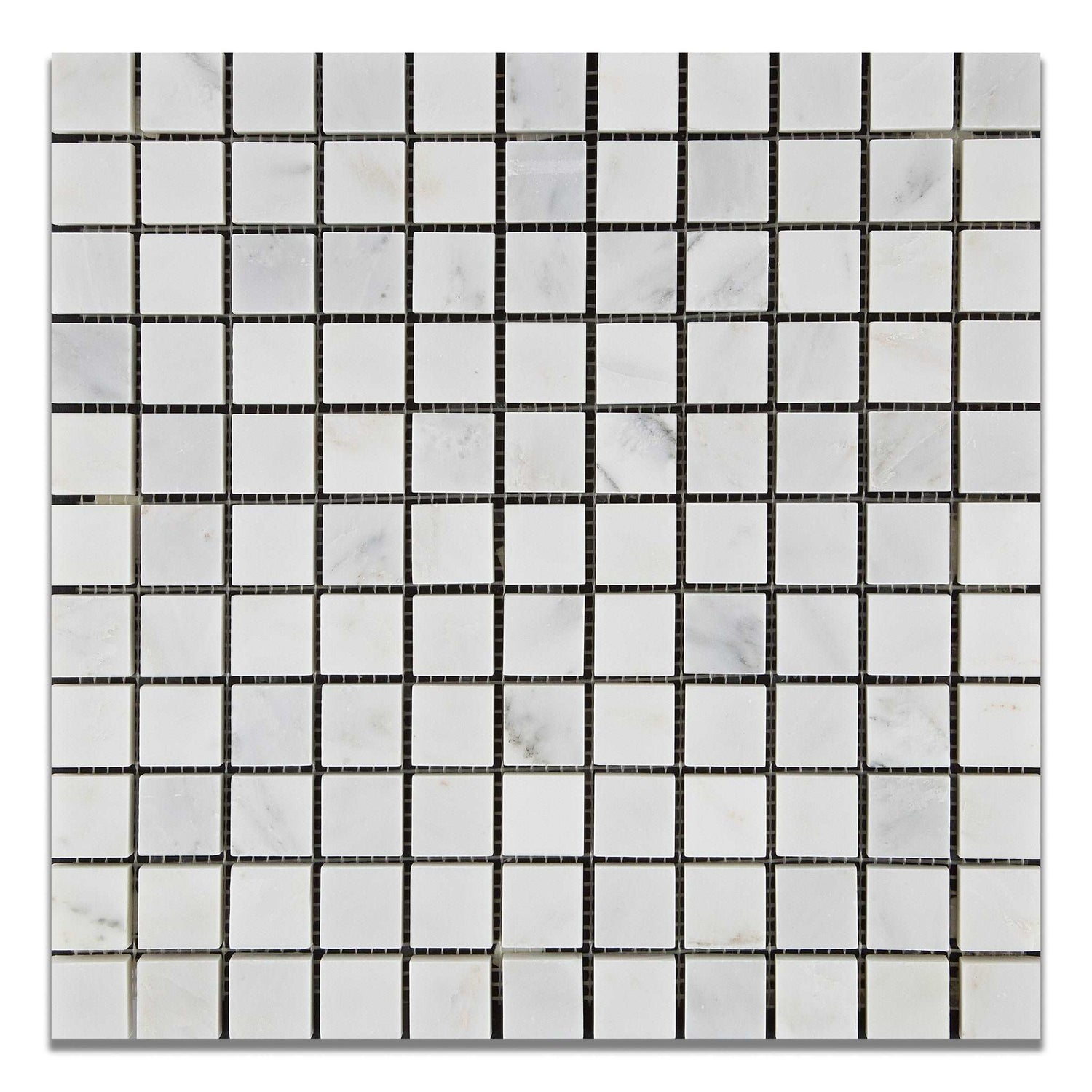 1 X 1 Oriental White / Asian Statuary Marble Honed Mosaic Tile