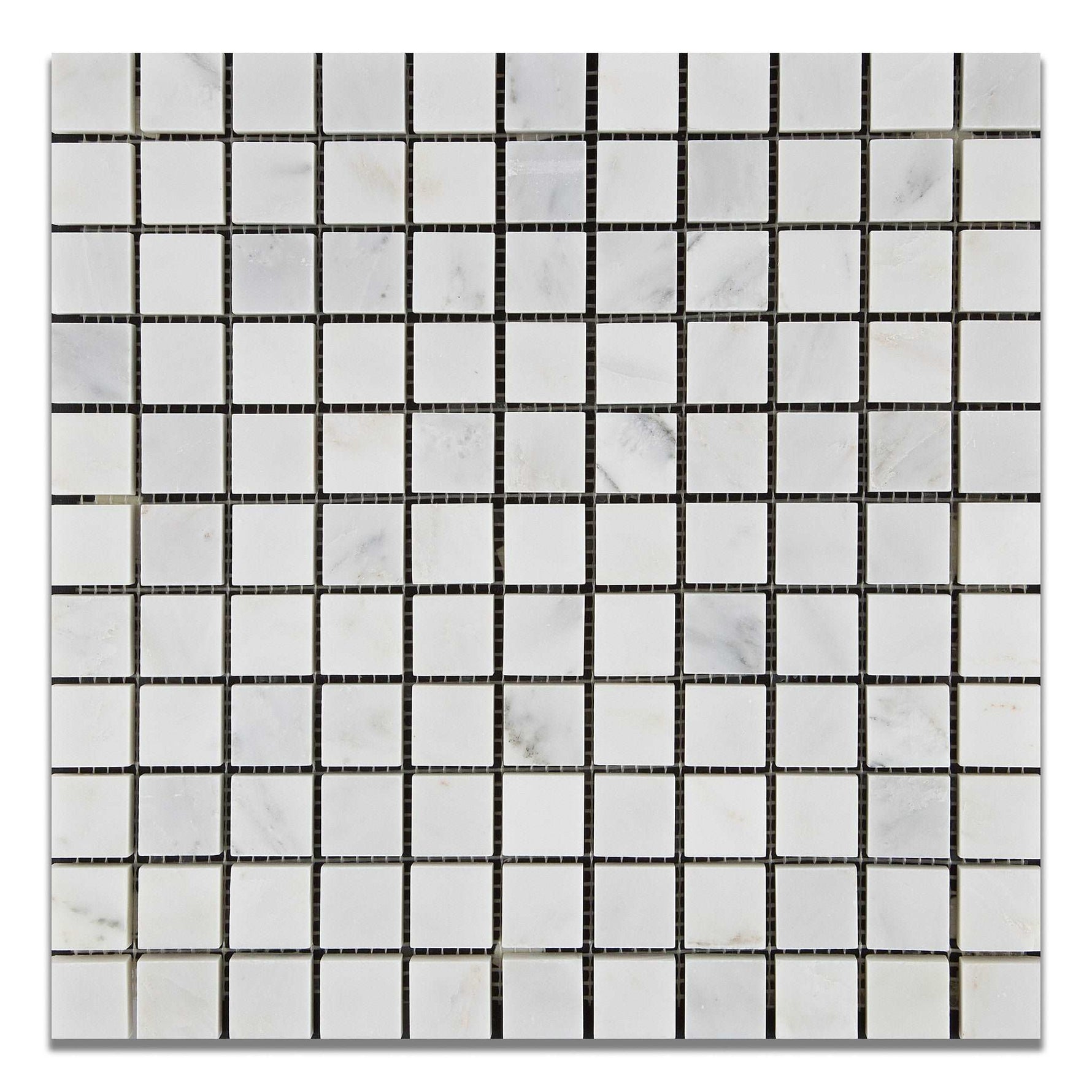 1 X 1 Oriental White / Asian Statuary Marble Honed Mosaic Tile