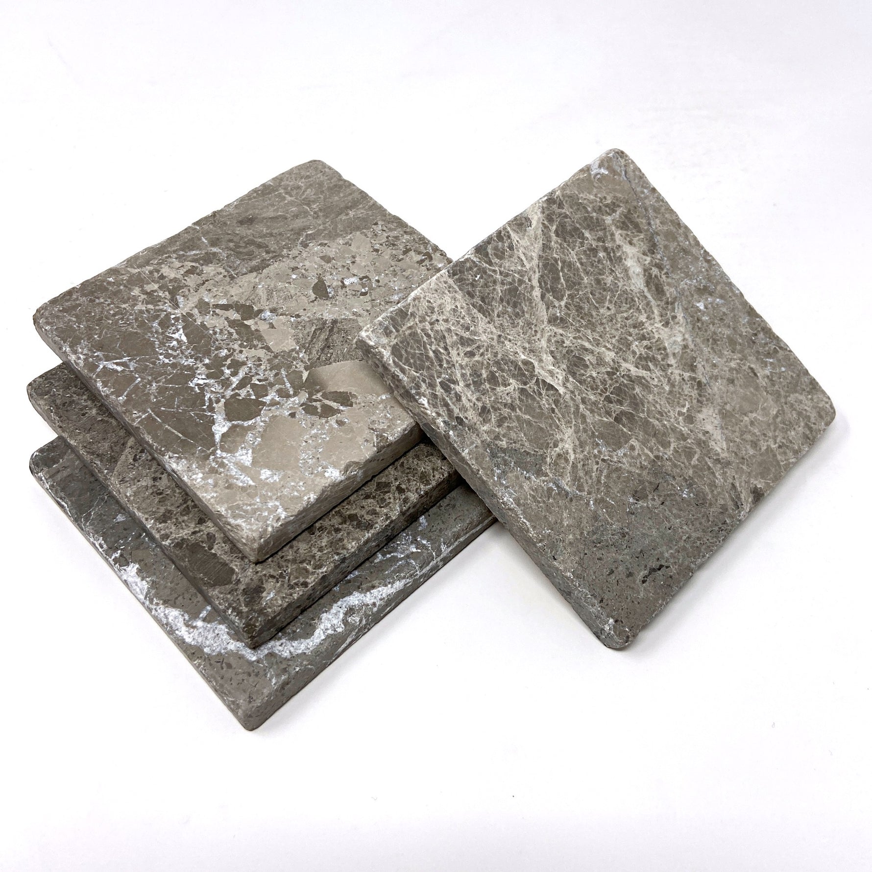 Atlantic Gray Marble Handmade Coasters