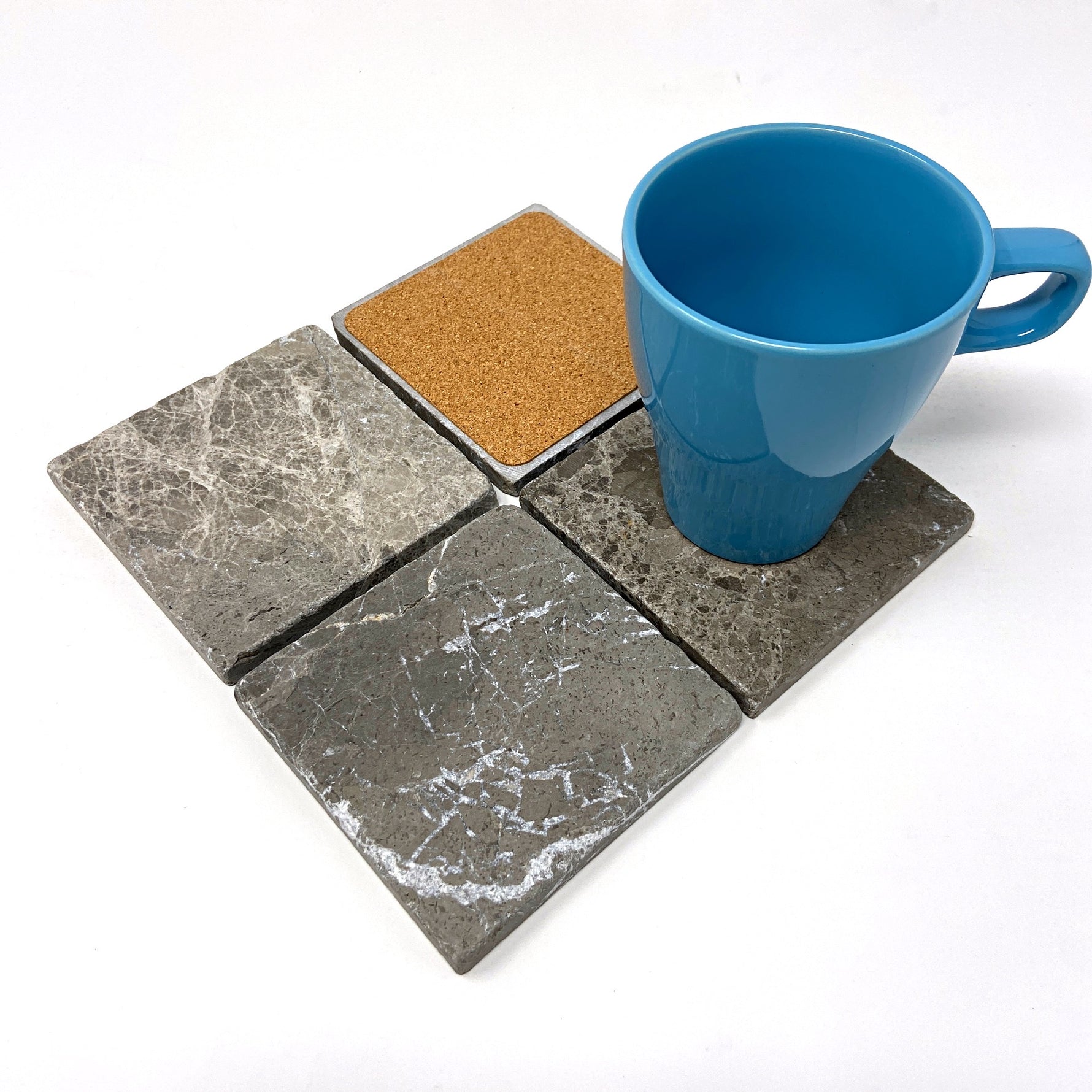 Atlantic Gray Marble Handmade Coasters