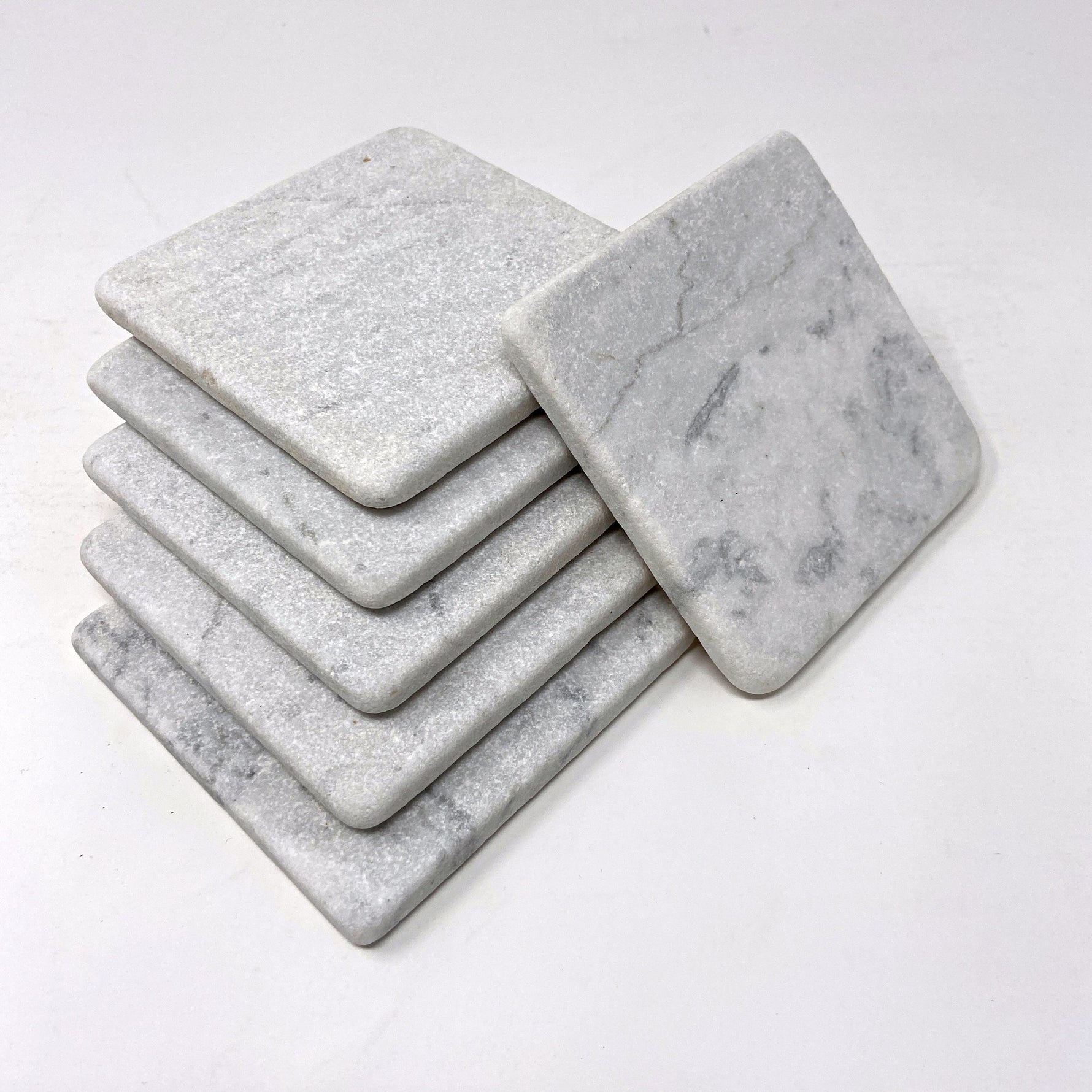 Carrara White Marble Handmade Coasters