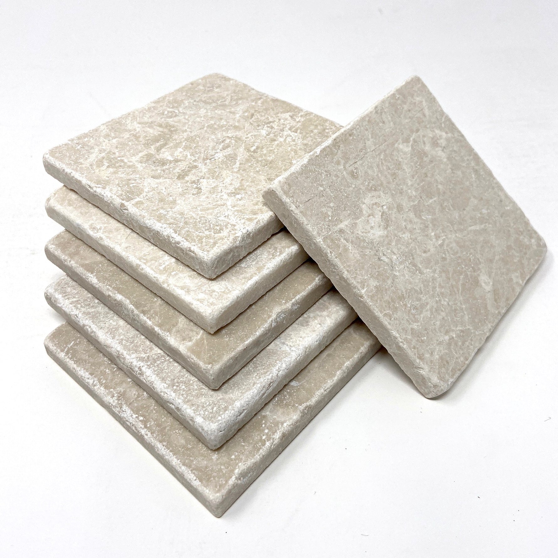 Botticino Beige Marble Handmade Coasters