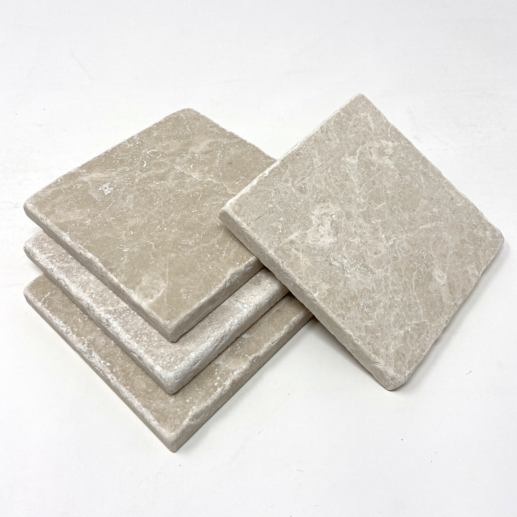 Botticino Beige Marble Handmade Coasters