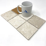 Botticino Beige Marble Handmade Coasters