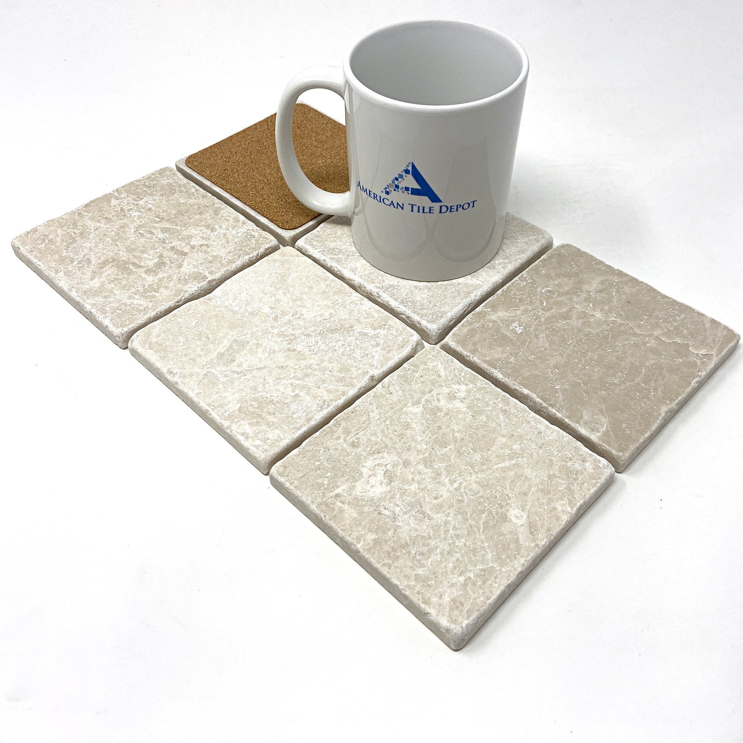 Botticino Beige Marble Handmade Coasters