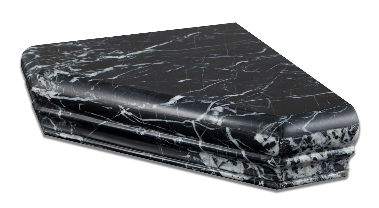 Black Marquina Marble Hand-Made Custom Shower Corner Shelf - Polished