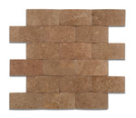 2 X 4 Noce Travertine CNC Arched 3-D Brick Mosaic Tile