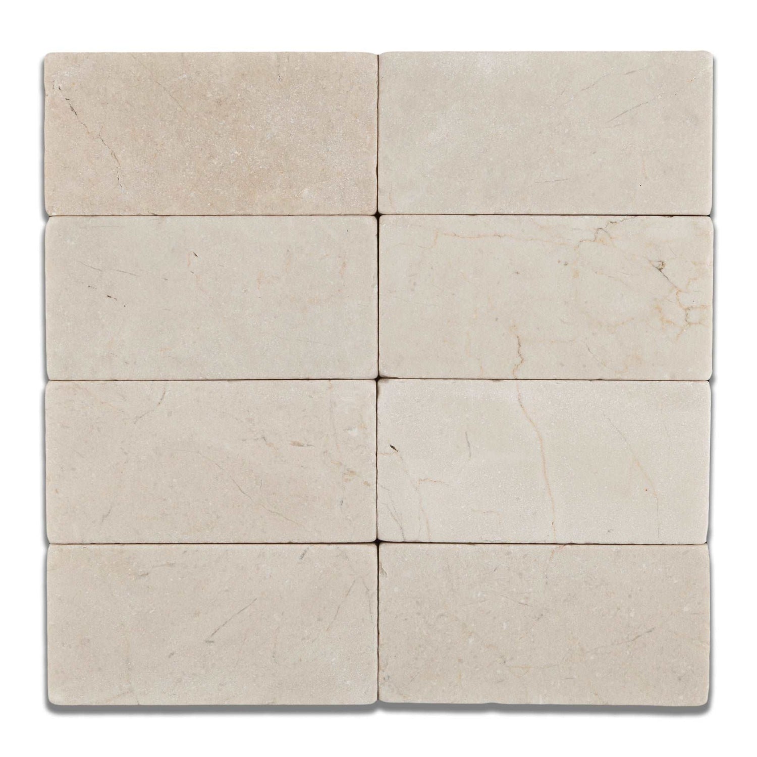 3 X 6 Crema Marfil Marble Tumbled Subway Brick Field Tile