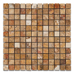 1 X 1 Scabos Travertine Tumbled Mosaic Tile