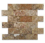 2 X 4 Scabos Travertine Honed CNC Arched 3-D Brick Mosaic Tile