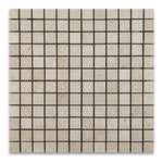 1 X 1 Ivory Travertine Tumbled Mosaic Tile