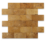 2 X 4 Gold / Yellow Travertine CNC Arched 3-D Brick Mosaic Tile