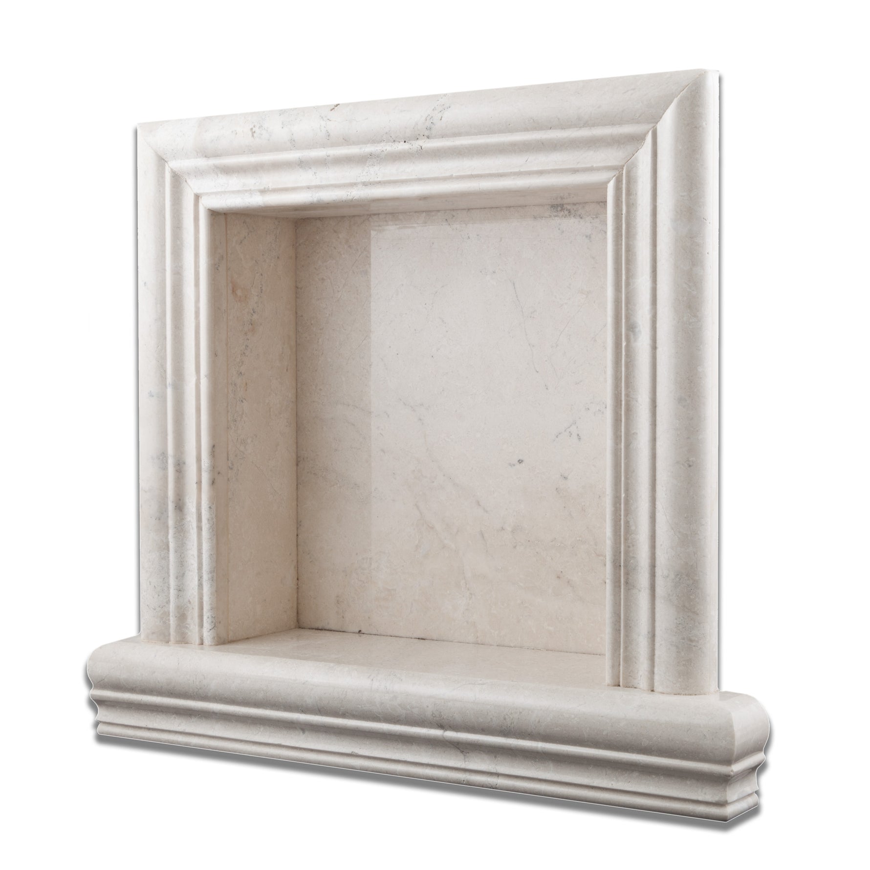 White Pearl Marble Hand-Made Custom Shampoo Niche / Shelf - SMALL - Polished