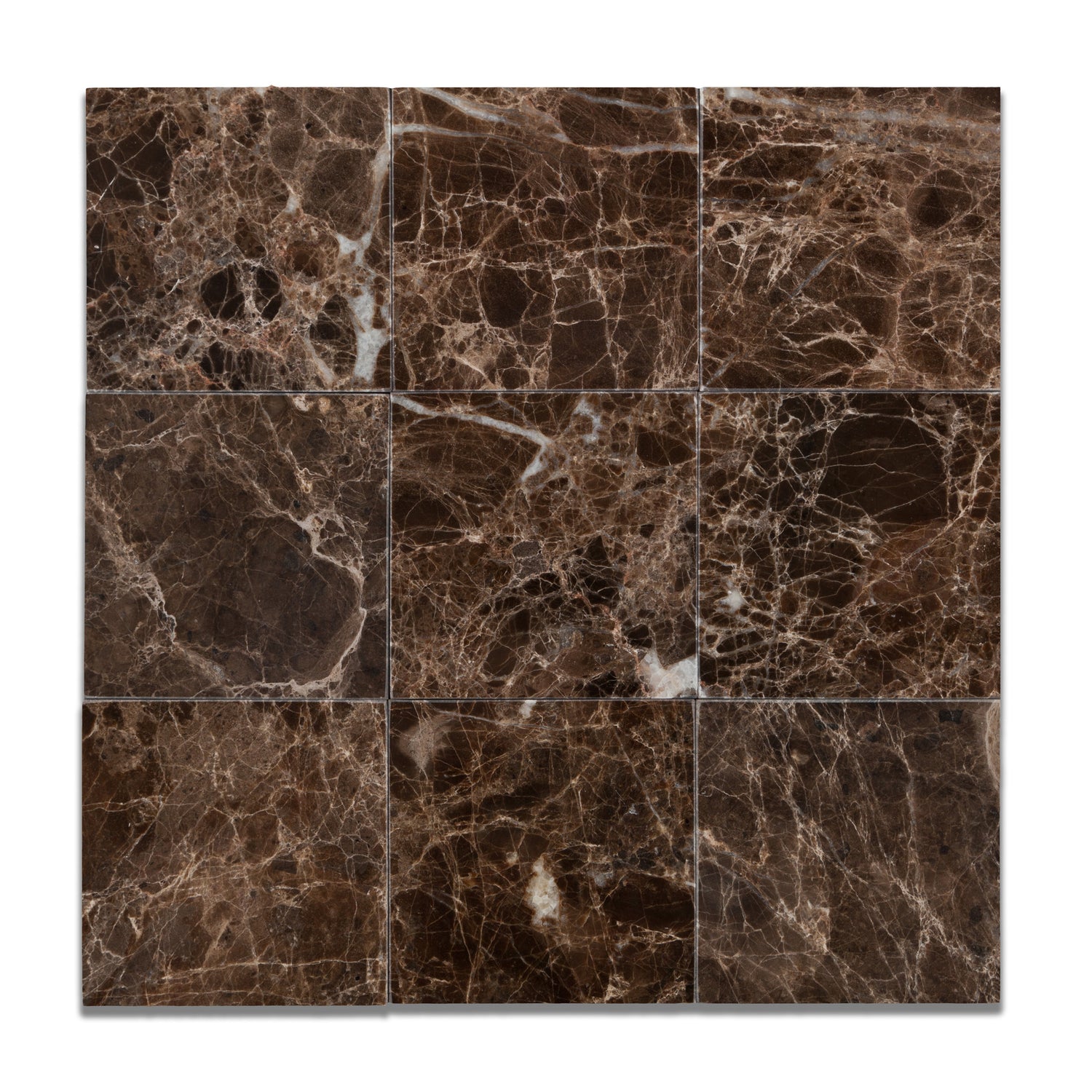 4 X 4 Emperador Dark Marble Polished Field Tile