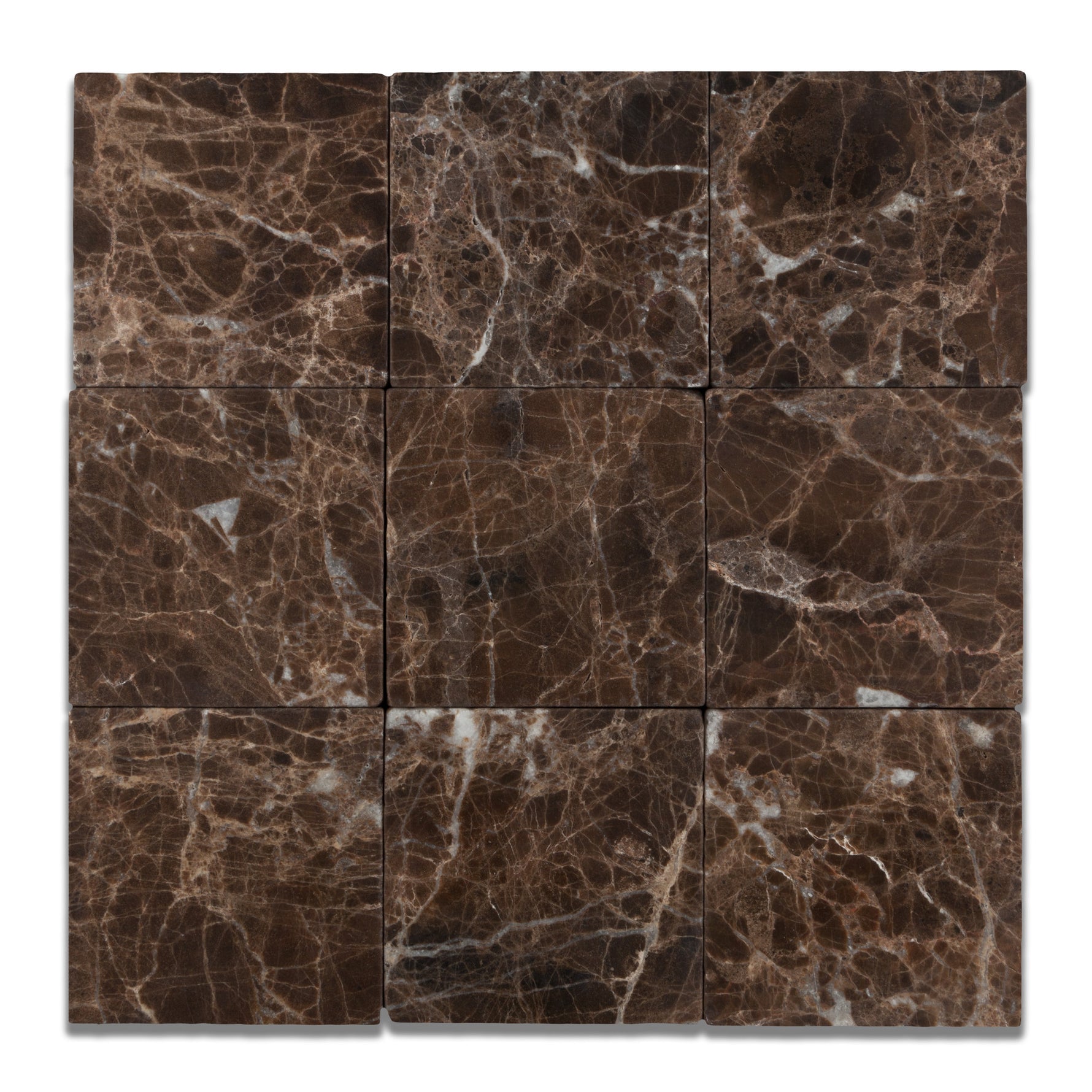 4 X 4 Emperador Dark Marble Tumbled Field Tile