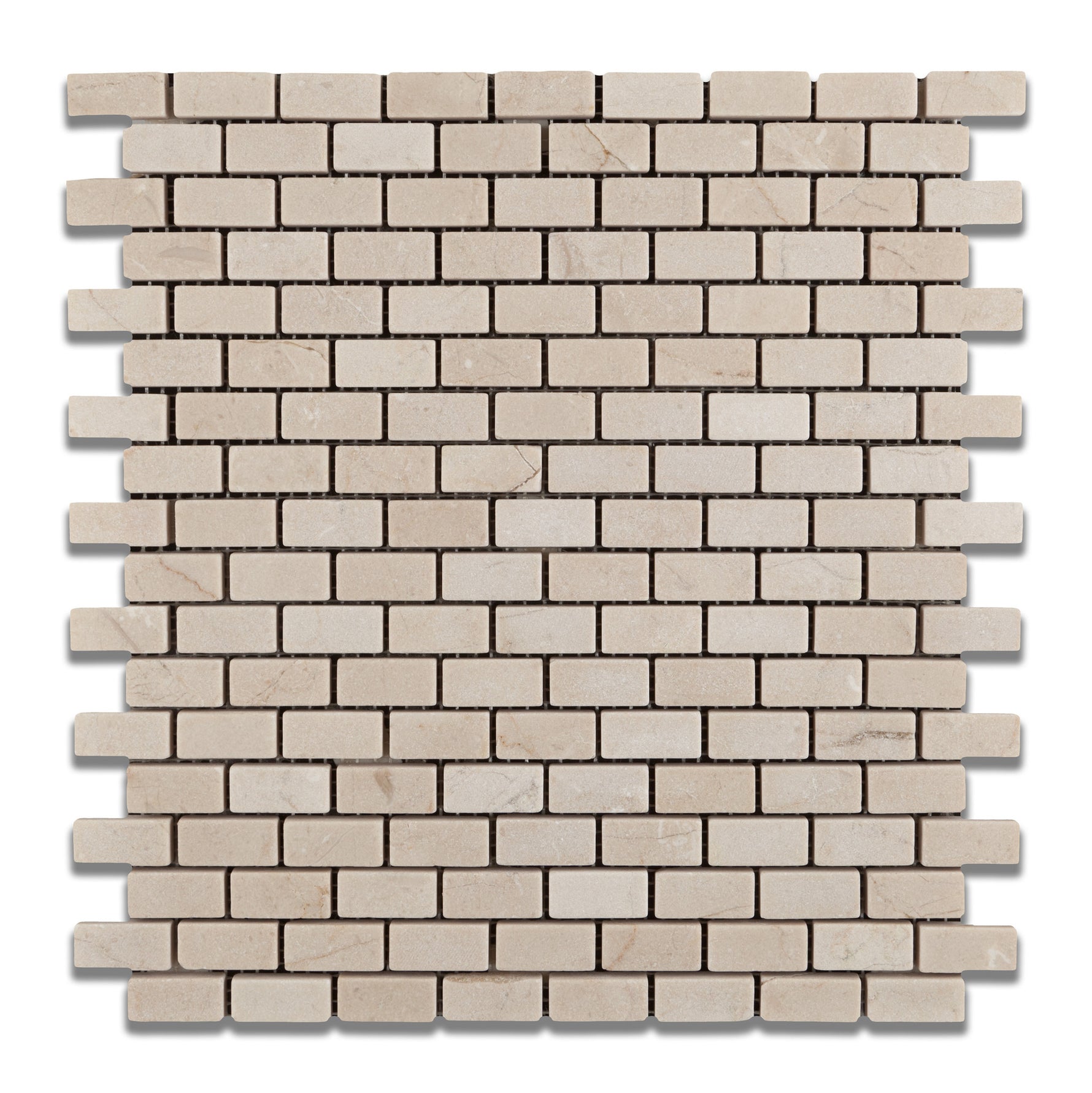 Crema Marfil Marble Tumbled Baby Brick Mosaic Tile