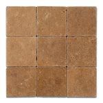 4 X 4 Noce Travertine Tumbled Field Tile