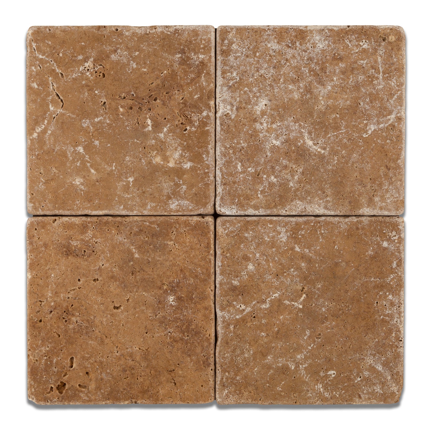 6 X 6 Noce Travertine Tumbled Field Tile