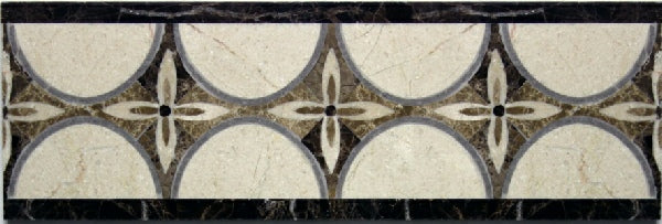 Crescent 4 X 12 Marble Waterjet Border - Polished