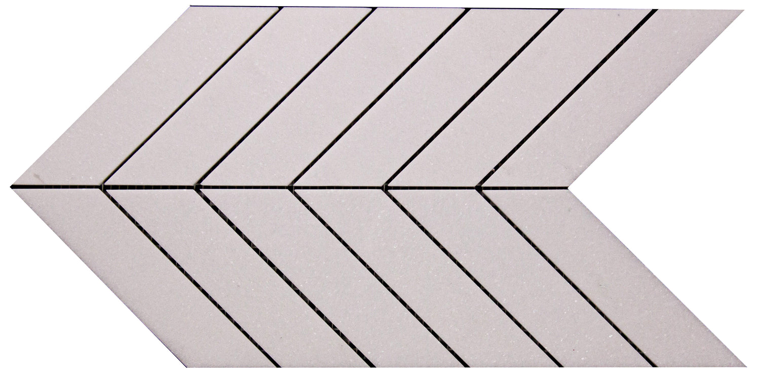 Thassos White Marble Polished 1.5" x 6" Chevron Mosaic Tile