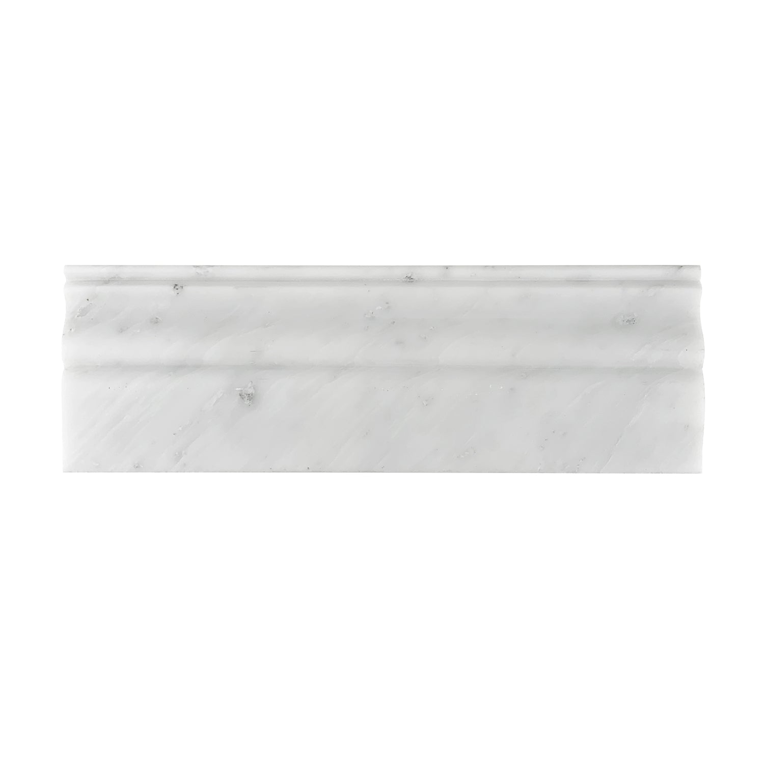 Oriental White / Asian Statuary Marble 4" Baseboard Trim Molding Honed