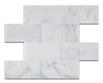 3 X 6 Oriental White / Asian Statuary Marble Honed Subway Brick Field Tile