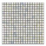 5/8 X 5/8 Oriental White / Asian Statuary Marble Honed Mosaic Tile