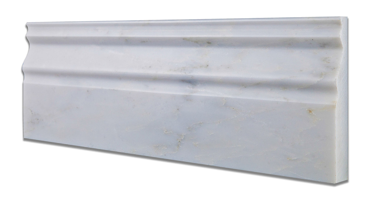 Oriental White / Asian Statuary Marble Honed Baseboard Trim Molding