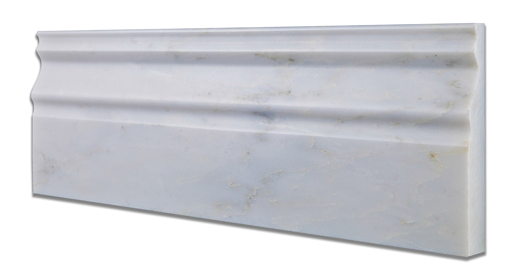 Oriental White / Asian Statuary Marble Honed Baseboard Trim Molding