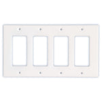 Thassos White Marble Quadruple Rocker Switch Wall Plate / Switch Plate / Cover - Honed