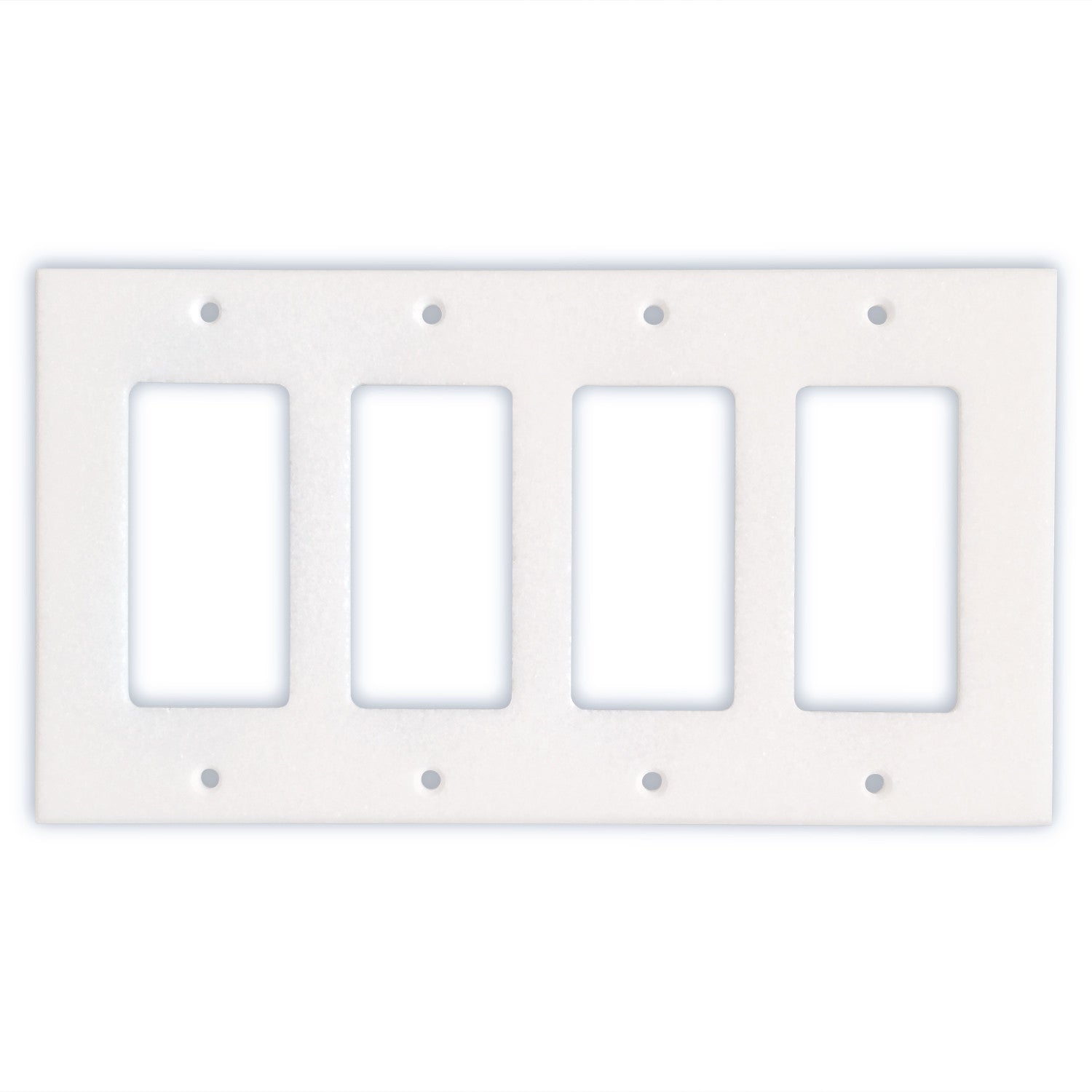 Thassos White Marble Quadruple Rocker Switch Wall Plate / Switch Plate / Cover - Honed