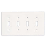 Thassos White Marble Quadruple Toggle Switch Wall Plate / Switch Plate / Cover - Honed