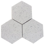 Terrazzo Silver Marble Polished 6" Hexagon Tile