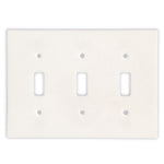 Thassos White Marble Triple Toggle Switch Wall Plate / Switch Plate / Cover - Honed