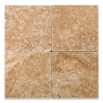 6 X 6 Walnut Travertine Tumbled Field Tile