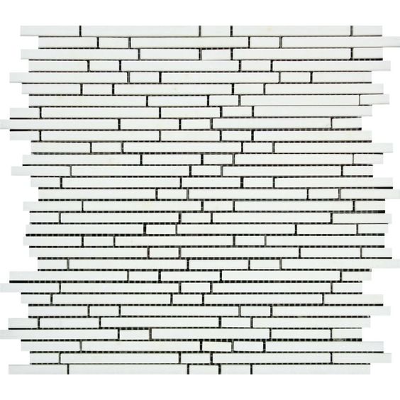 Thassos White Marble Polished ( Single-Color Thassos ) Bamboo Sticks Mosaic