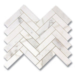 Calacatta Gold Marble Polished 1 x 4 Herringbone Mosaic Tile