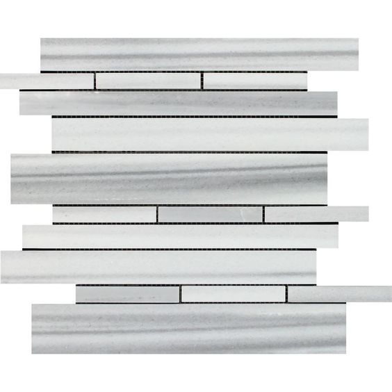 Mink Marmara Equator Marble Polished Random Strip Mosaic Tile